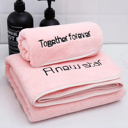 Coral Fleece Towel Set for Adults - Bath & Wrap Towels
