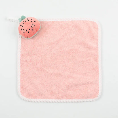 Cartoon Coral Fleece Hand Towel for Kids' Gifts