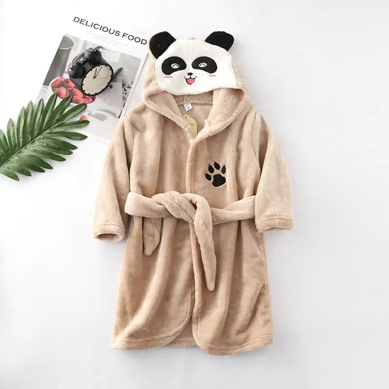 Lace Hooded Flannel Bathrobe