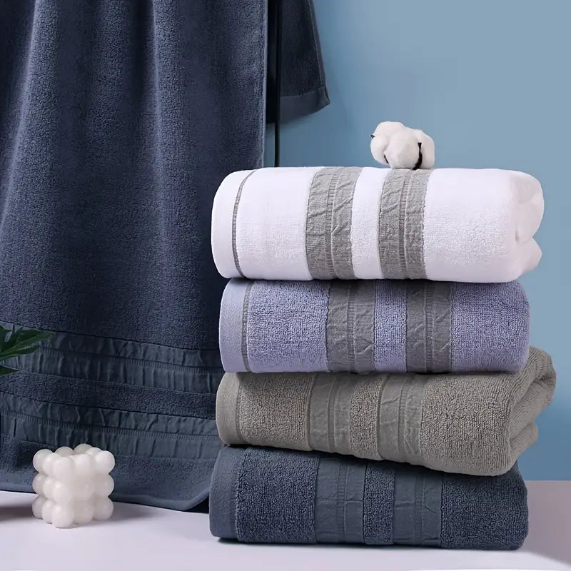 Thickened Soft Striped Bath Towel - Large & Absorbent