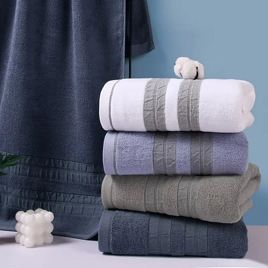 Thickened Soft Striped Bath Towel - Large & Absorbent