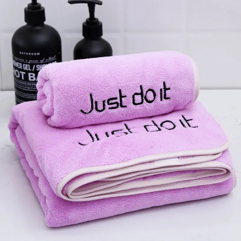 Coral Fleece Towel Set for Adults - Bath & Wrap Towels