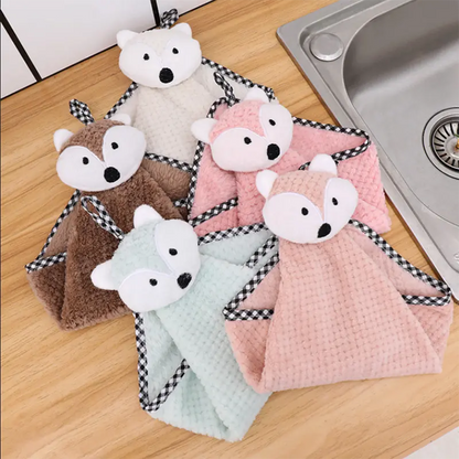 Coral Fleece Hanging Hand Towel - Absorbent Kitchen Cloth