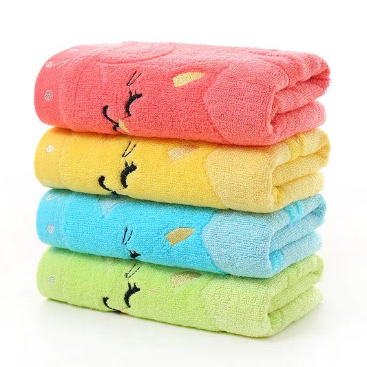 Kids' Jacquard Towel, Cat Design, Baby Towel