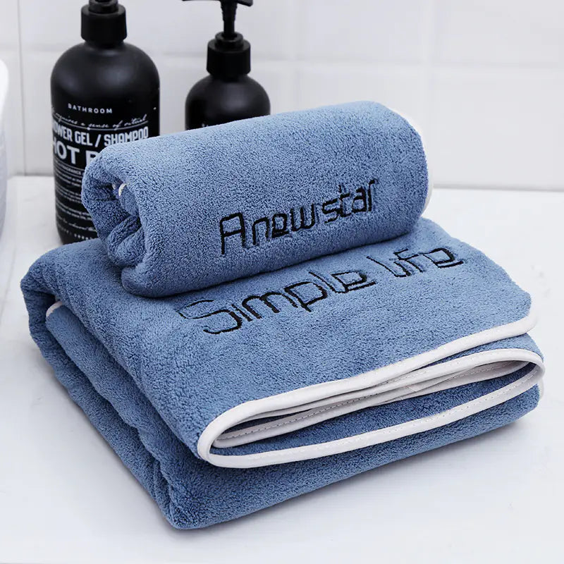 Coral Fleece Towel Set for Adults - Bath & Wrap Towels