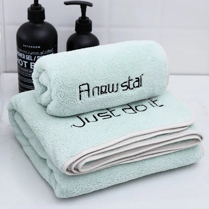 Coral Fleece Towel Set for Adults - Bath & Wrap Towels