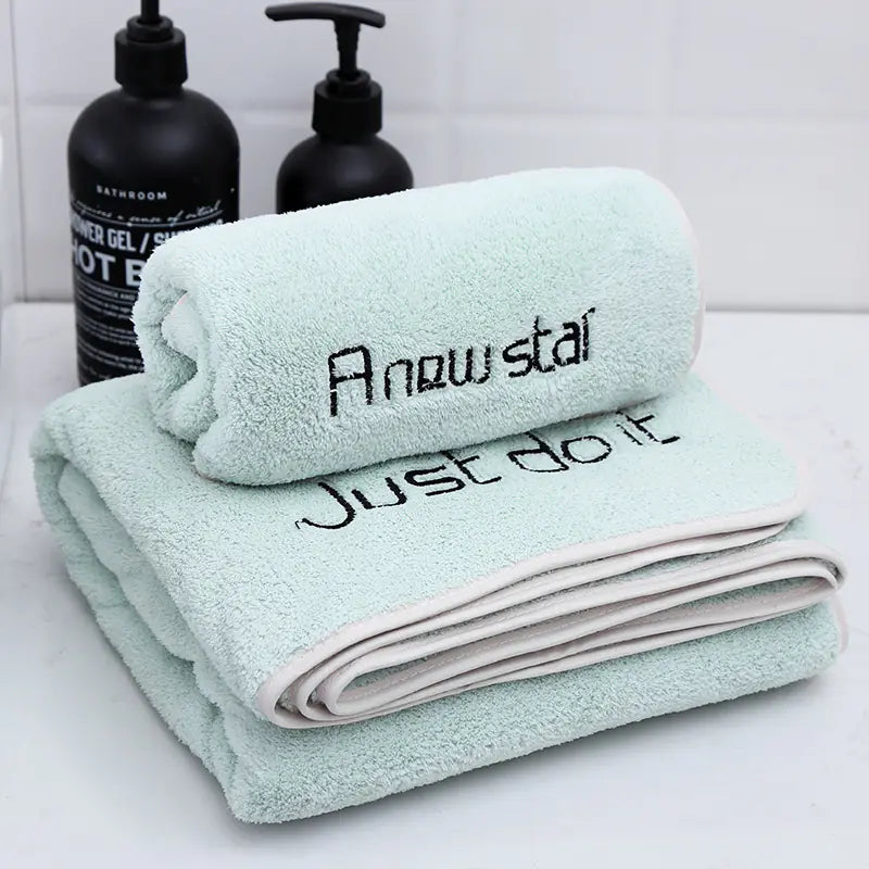 Coral Fleece Towel Set for Adults - Bath & Wrap Towels