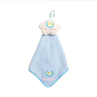 Cute Coral Fleece Kitchen Cloud Hand Towel (Absorbent)