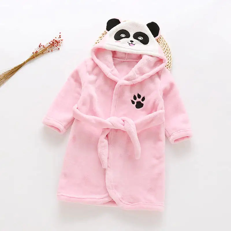 Lace Hooded Flannel Bathrobe