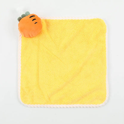 Cartoon Coral Fleece Hand Towel for Kids' Gifts