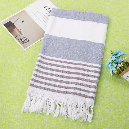 Cotton Beach Towel with Tassels