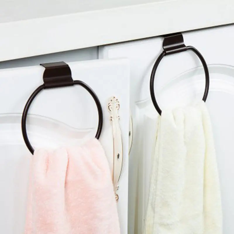 Round Iron Kitchen Towel Rack for Cabinet Doors