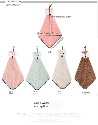 Coral Fleece Hanging Hand Towel - Absorbent Kitchen Cloth