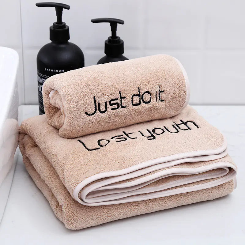 Coral Fleece Towel Set for Adults - Bath & Wrap Towels