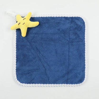 Cartoon Coral Fleece Hand Towel for Kids' Gifts