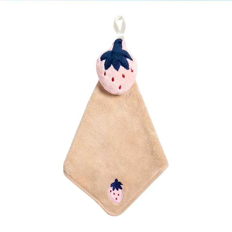 Cute Coral Fleece Kitchen Cloud Hand Towel (Absorbent)