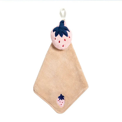 Cute Coral Fleece Kitchen Cloud Hand Towel (Absorbent)