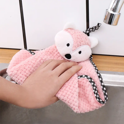 Coral Fleece Hanging Hand Towel - Absorbent Kitchen Cloth