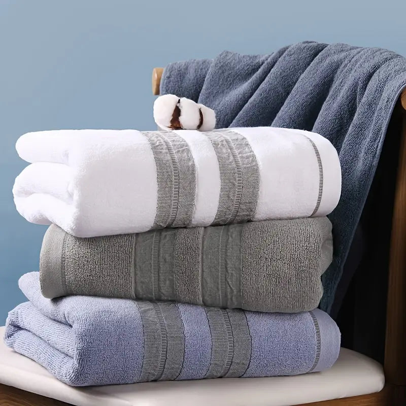 Thickened Soft Striped Bath Towel - Large & Absorbent