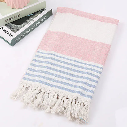 Cotton Beach Towel with Tassels
