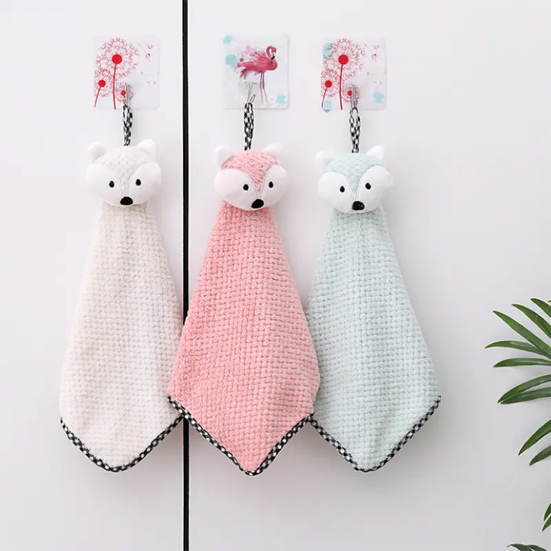 Coral Fleece Hanging Hand Towel - Absorbent Kitchen Cloth