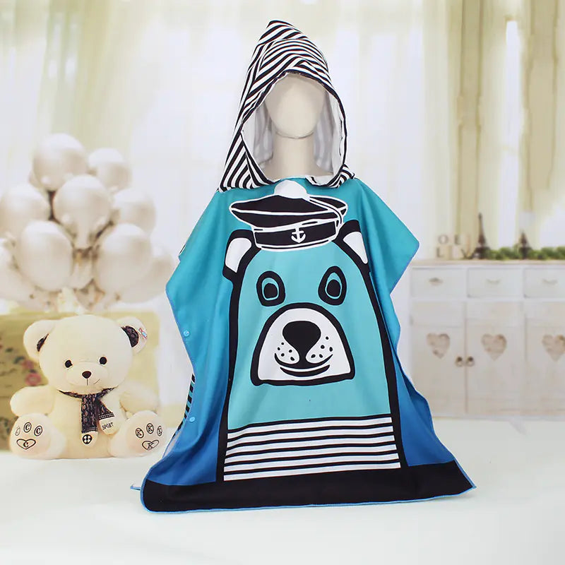 Kids' Hooded Bath Towel - Soft Cartoon Design