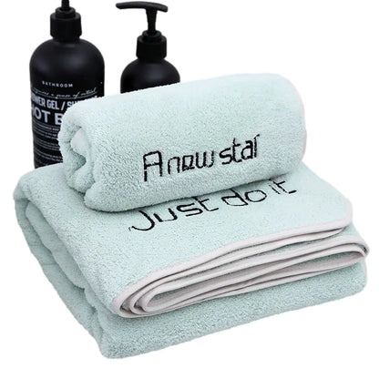 Coral Fleece Towel Set for Adults - Bath & Wrap Towels