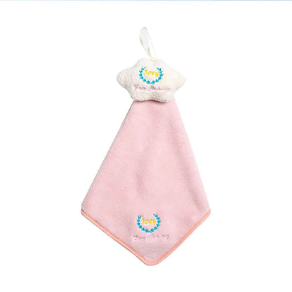 Cute Coral Fleece Kitchen Cloud Hand Towel (Absorbent)